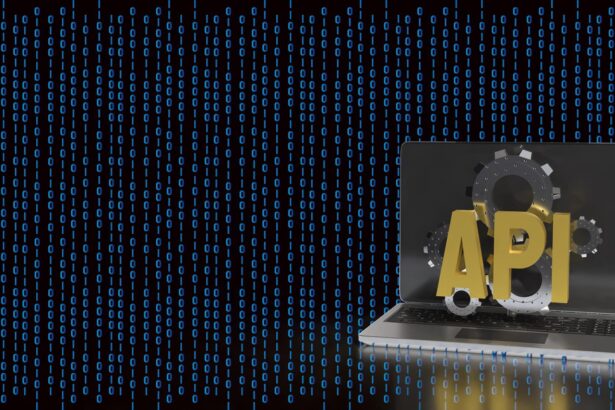 API Integration and Artificial Intelligence Technology Concept on Laptop 3d render