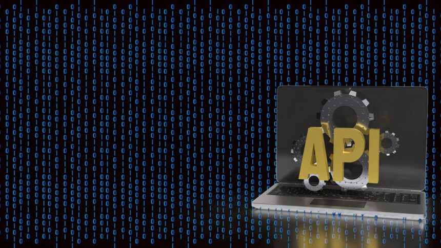API Integration and Artificial Intelligence Technology Concept on Laptop 3d render